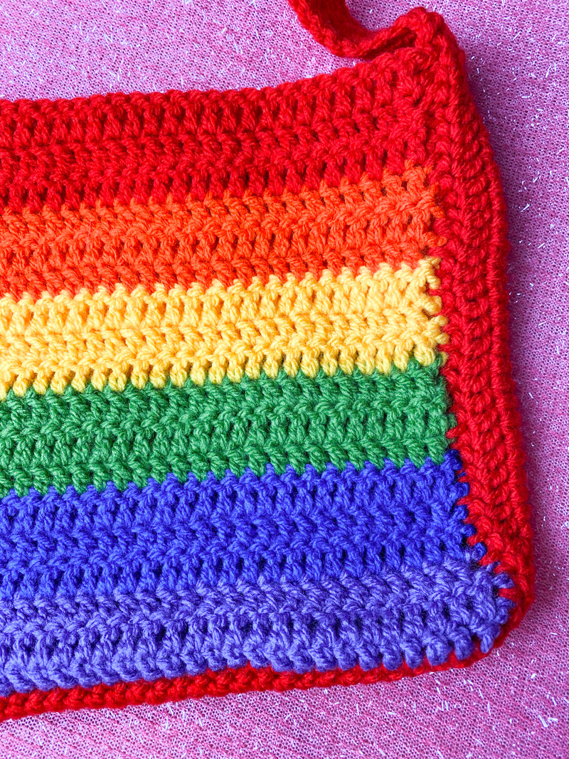 my red pride crochet bag
