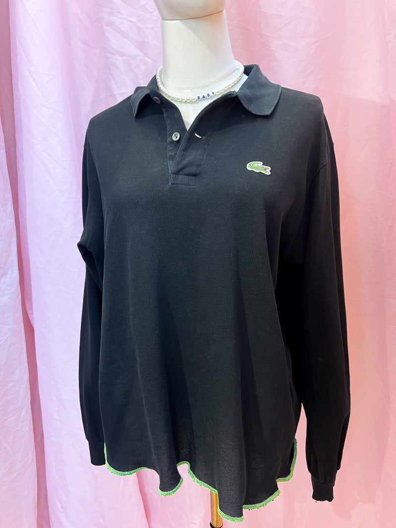 upcycling Lacoste Poloshirt black