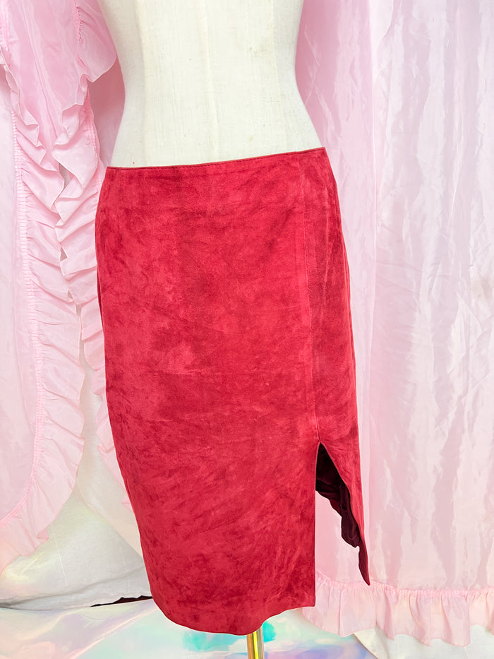 my dark red leather babe