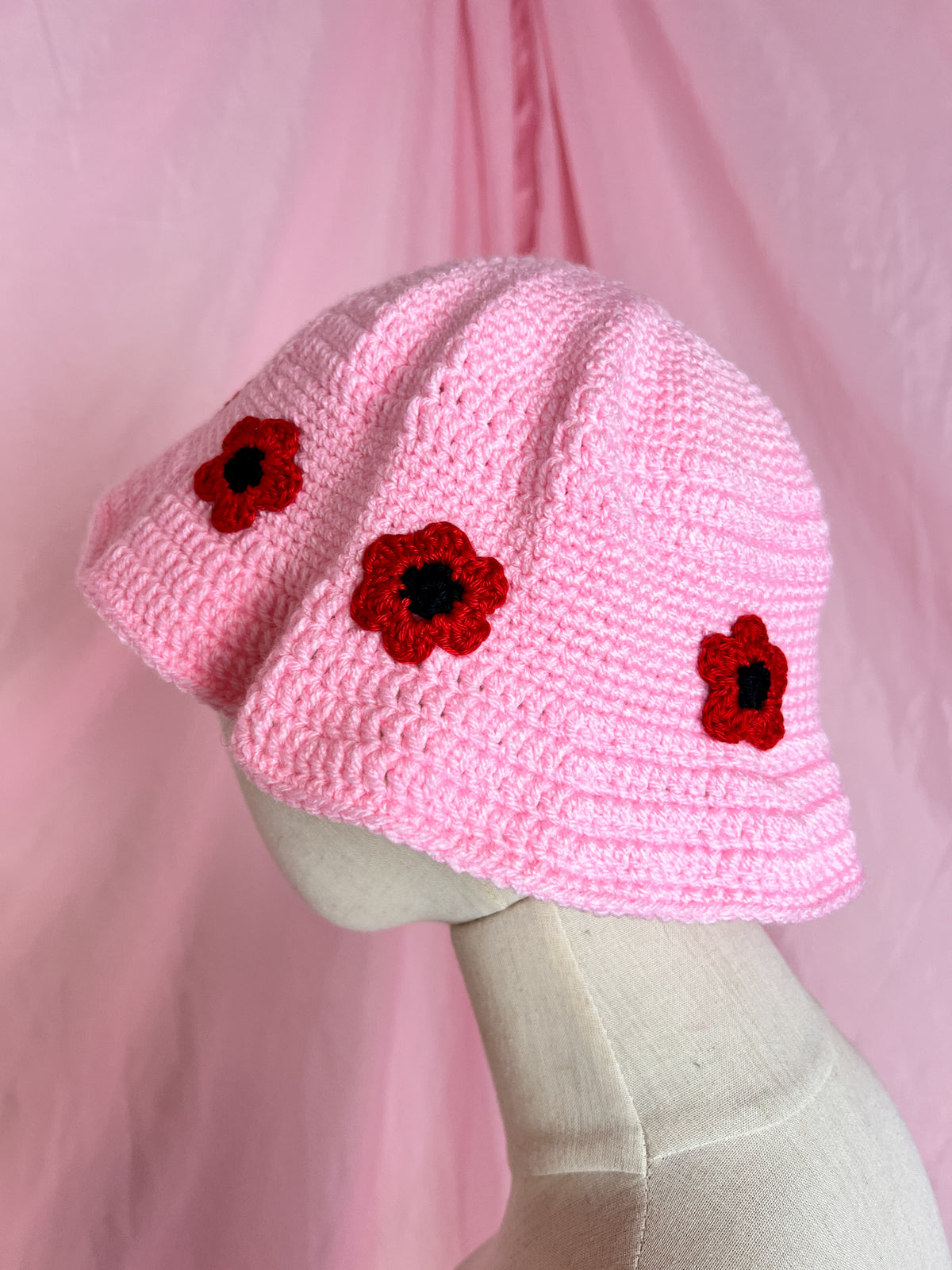 pink and red hat