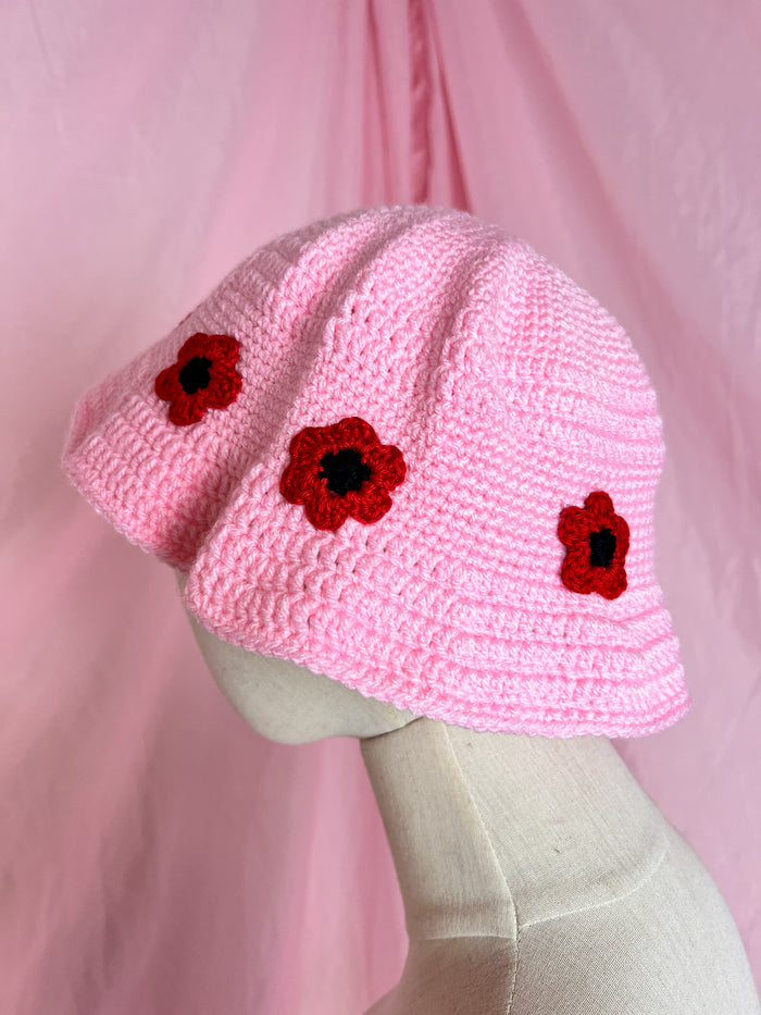 pink and red hat