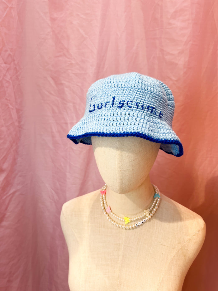 blue Gurlscrime bucket hat