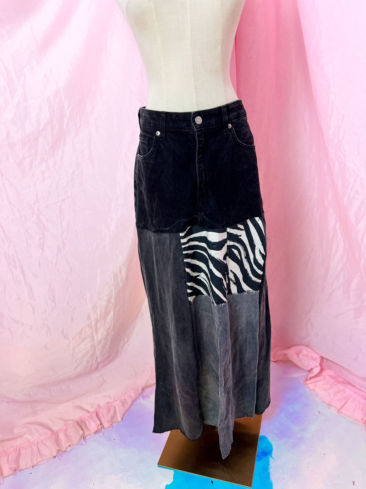 zebra upcycling skirt