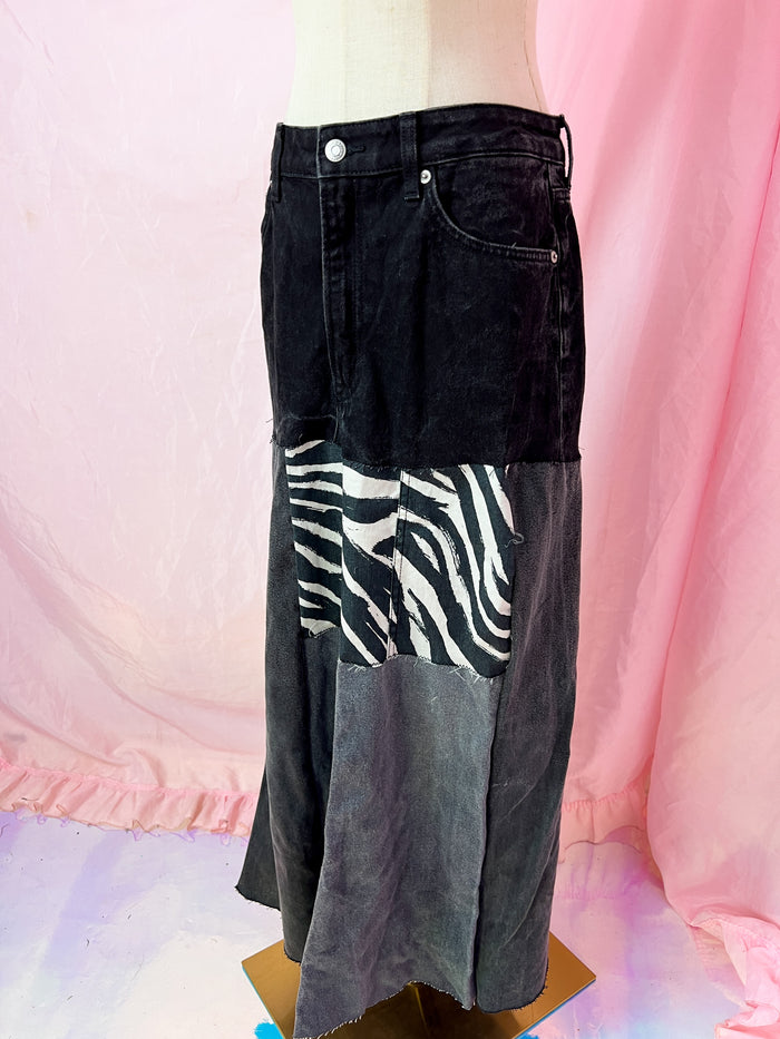 zebra upcycling skirt