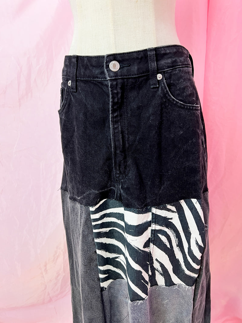 zebra upcycling skirt