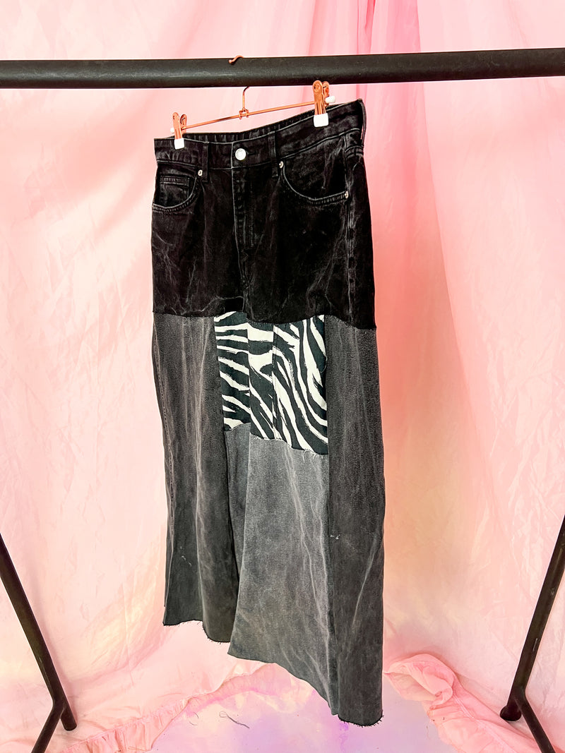 zebra upcycling skirt