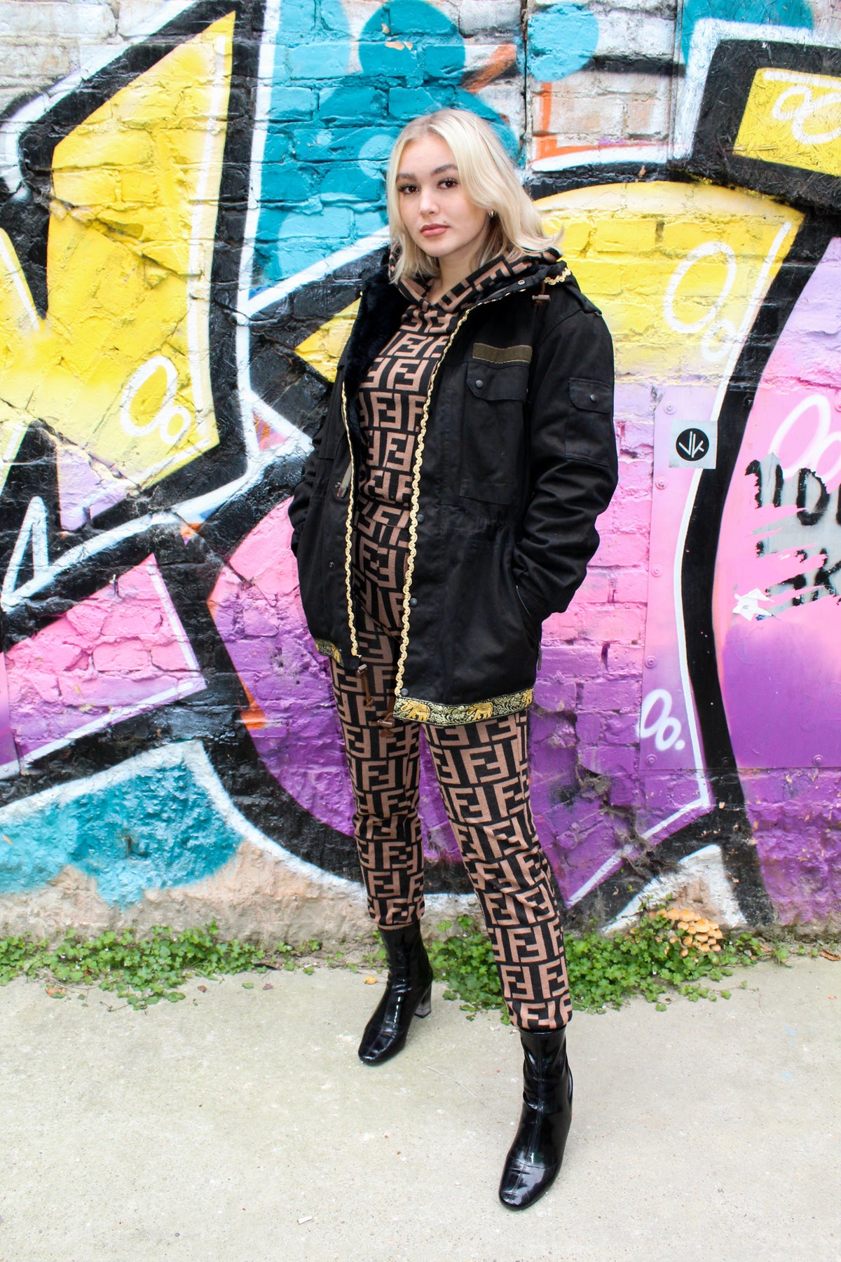 Black and Yellow Winter Parka