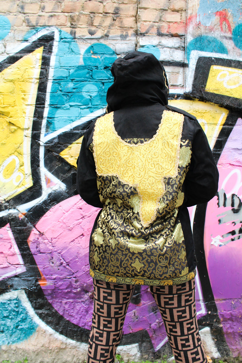 Black and Yellow Winter Parka