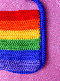 my blue pride crochet bag