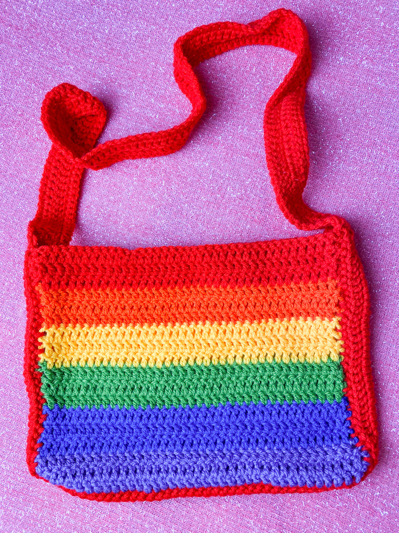 my red pride crochet bag